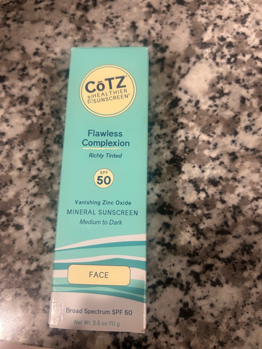 Cotz Flawless Complexion SPF 50 Tinted Mineral Sunscreen - Teal (Medium to Dark)